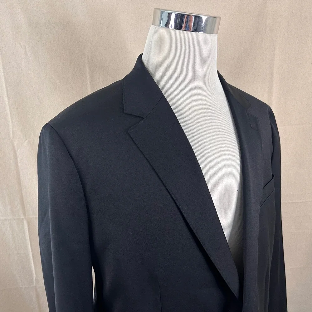 Bonobos 46R Slim Fit Sport Coat Wool Blend Black Two Button Double Vented